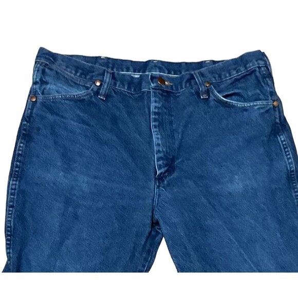 VTG WRANGLER COWBOY CUT JEANS SIZE 36 X 29 BLUE 936PWD STRAIGHT LEG USA MADE MEN - Picture 4 of 5